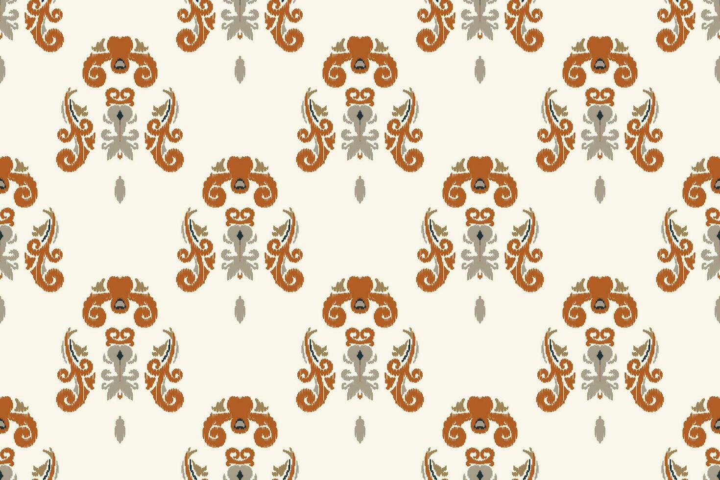Ikat Floral Paisley Embroidery Background. Ikat Background Geometric Ethnic Oriental Pattern Traditional. Ikat Aztec Style Abstract Design for Print Texture,fabric,saree,sari,carpet. vector