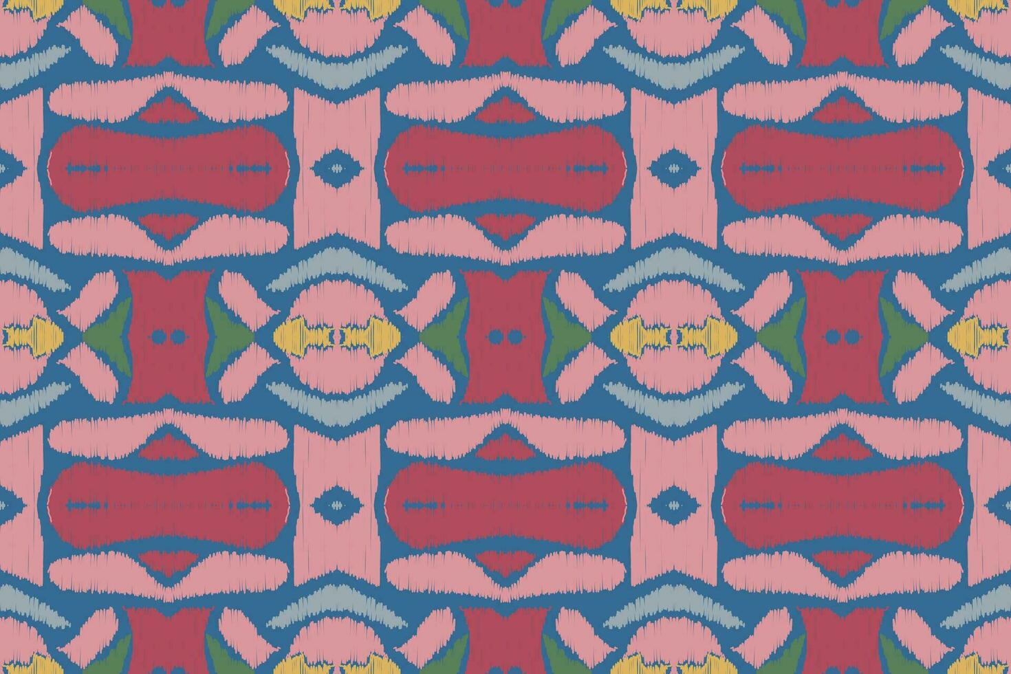 Ikat Damask Paisley Embroidery Background. Ikat Flower Geometric Ethnic Oriental Pattern Traditional. Ikat Aztec Style Abstract Design for Print Texture,fabric,saree,sari,carpet. vector
