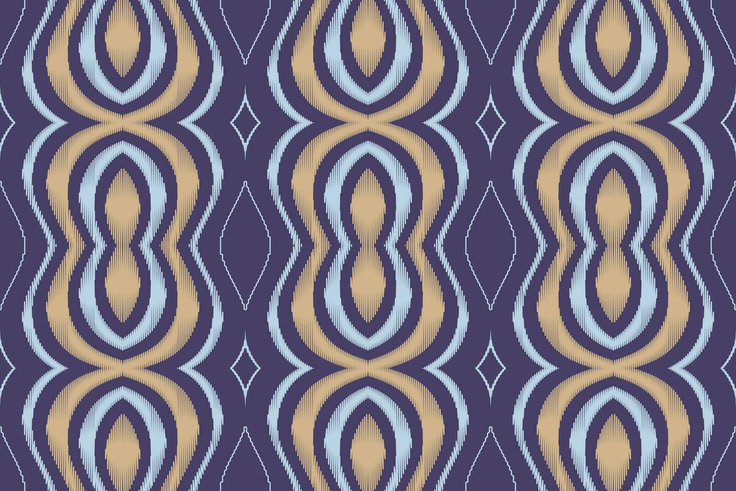 Ikat Damask Paisley Embroidery Background. Ikat Frame Geometric Ethnic Oriental Pattern traditional.aztec Style Abstract Vector illustration.design for Texture,fabric,clothing,wrapping,sarong.