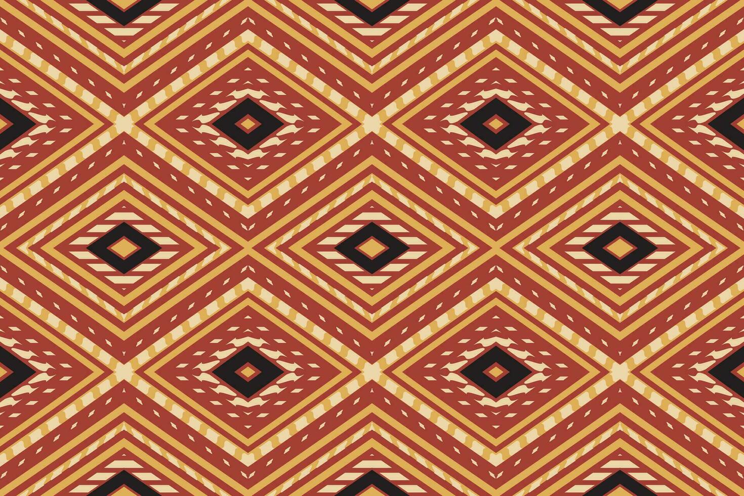 Ikat Damask Paisley Embroidery Background. Ikat Diamond Geometric Ethnic Oriental Pattern traditional.aztec Style Abstract Vector illustration.design for Texture,fabric,clothing,wrapping,sarong.