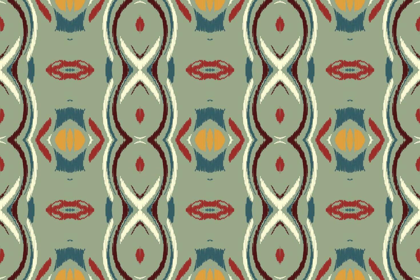 Ikat Floral Paisley Embroidery Background. Ikat Fabric Geometric Ethnic Oriental Pattern Traditional. Ikat Aztec Style Abstract Design for Print Texture,fabric,saree,sari,carpet. vector