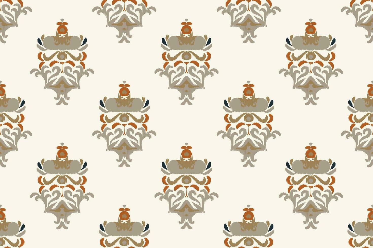 Ikat Floral Paisley Embroidery Background. Ikat Flowers Geometric Ethnic Oriental Pattern Traditional. Ikat Aztec Style Abstract Design for Print Texture,fabric,saree,sari,carpet. vector