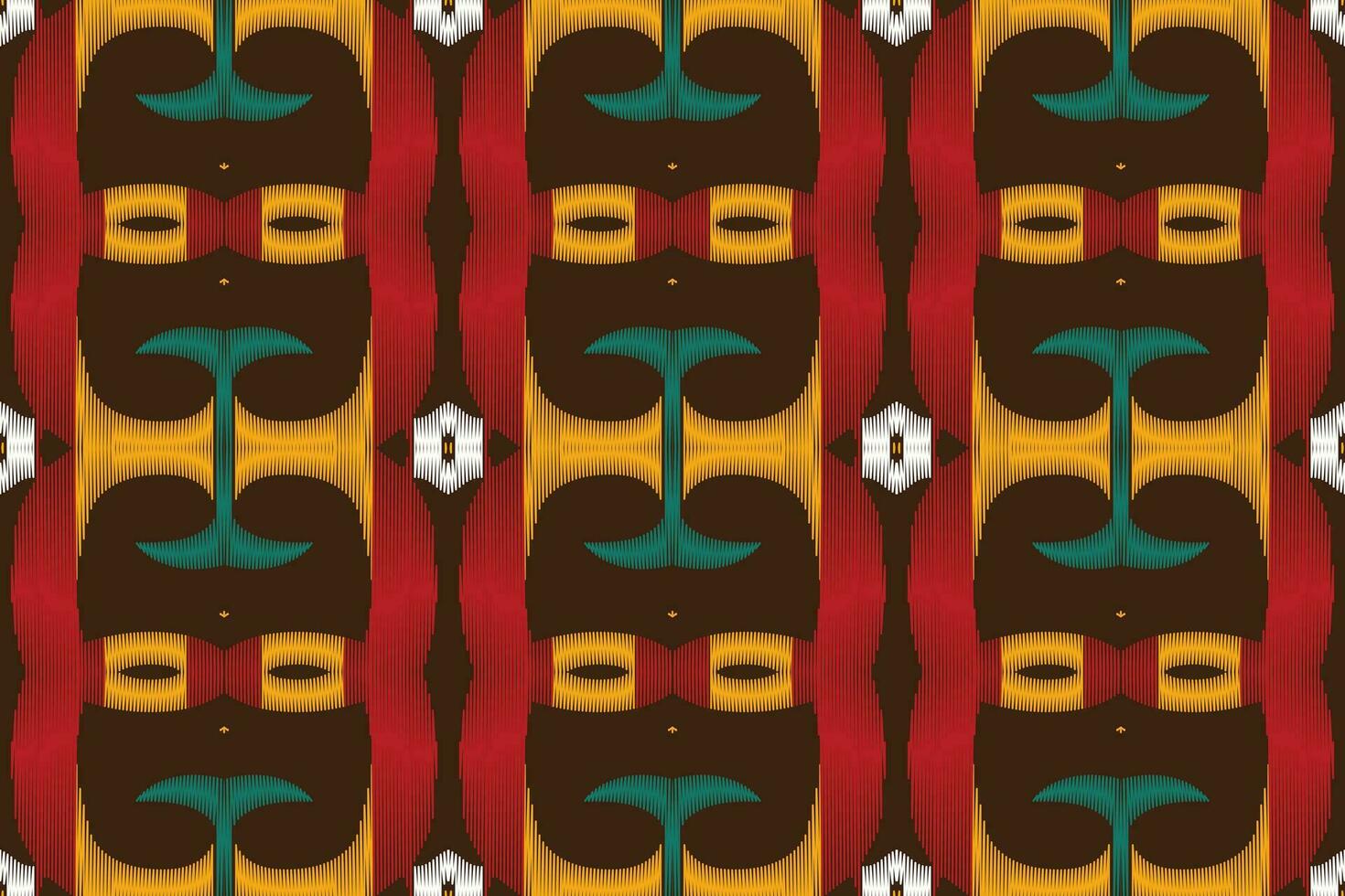 Ikat Floral Paisley Embroidery Background. Ikat Seamless Pattern Geometric Ethnic Oriental Pattern Traditional. Ikat Aztec Style Abstract Design for Print Texture,fabric,saree,sari,carpet. vector