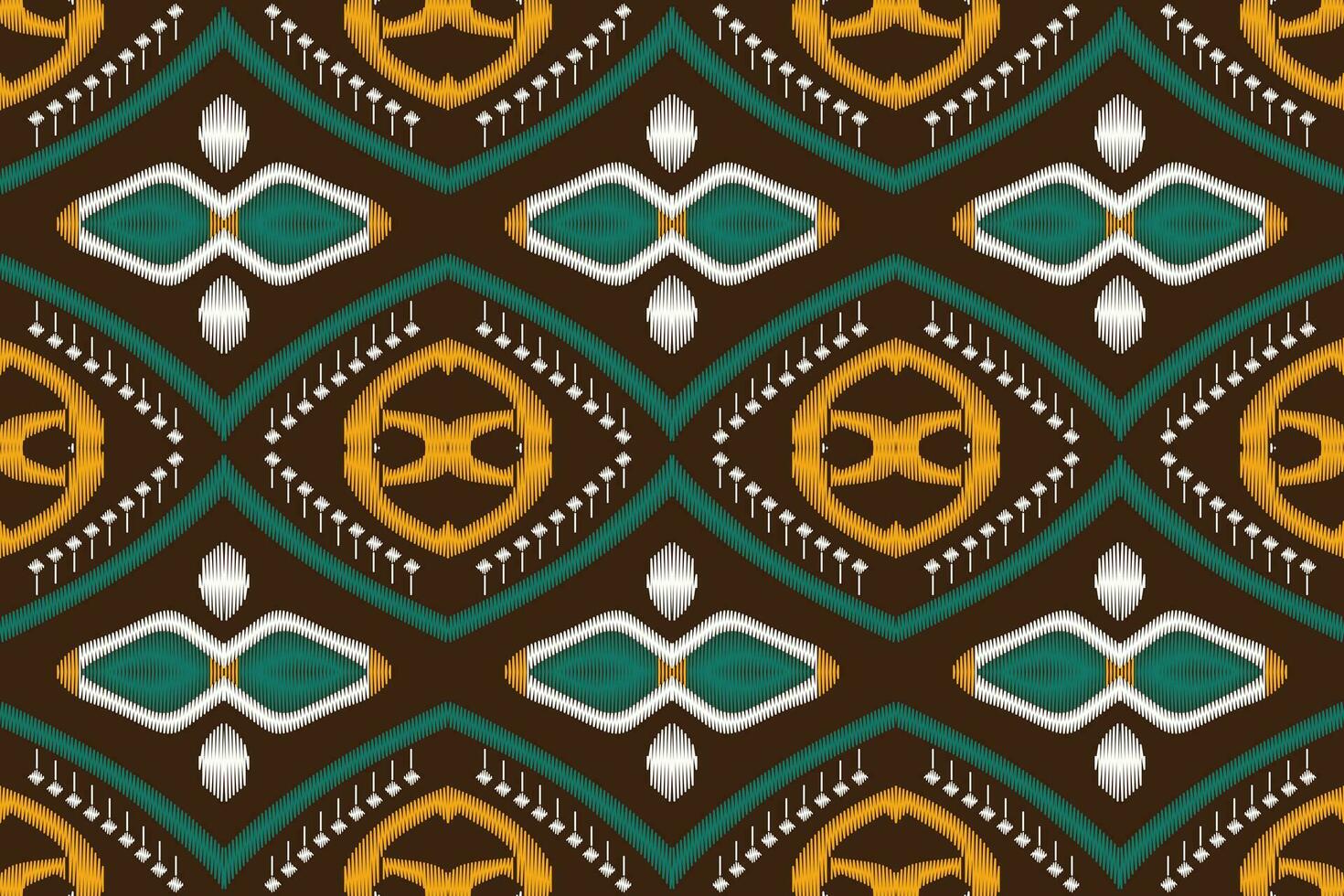 Ikat Damask Paisley Embroidery Background. Ikat Seamless Geometric Ethnic Oriental Pattern traditional.aztec Style Abstract Vector illustration.design Texture,fabric,clothing,wrapping,sarong.
