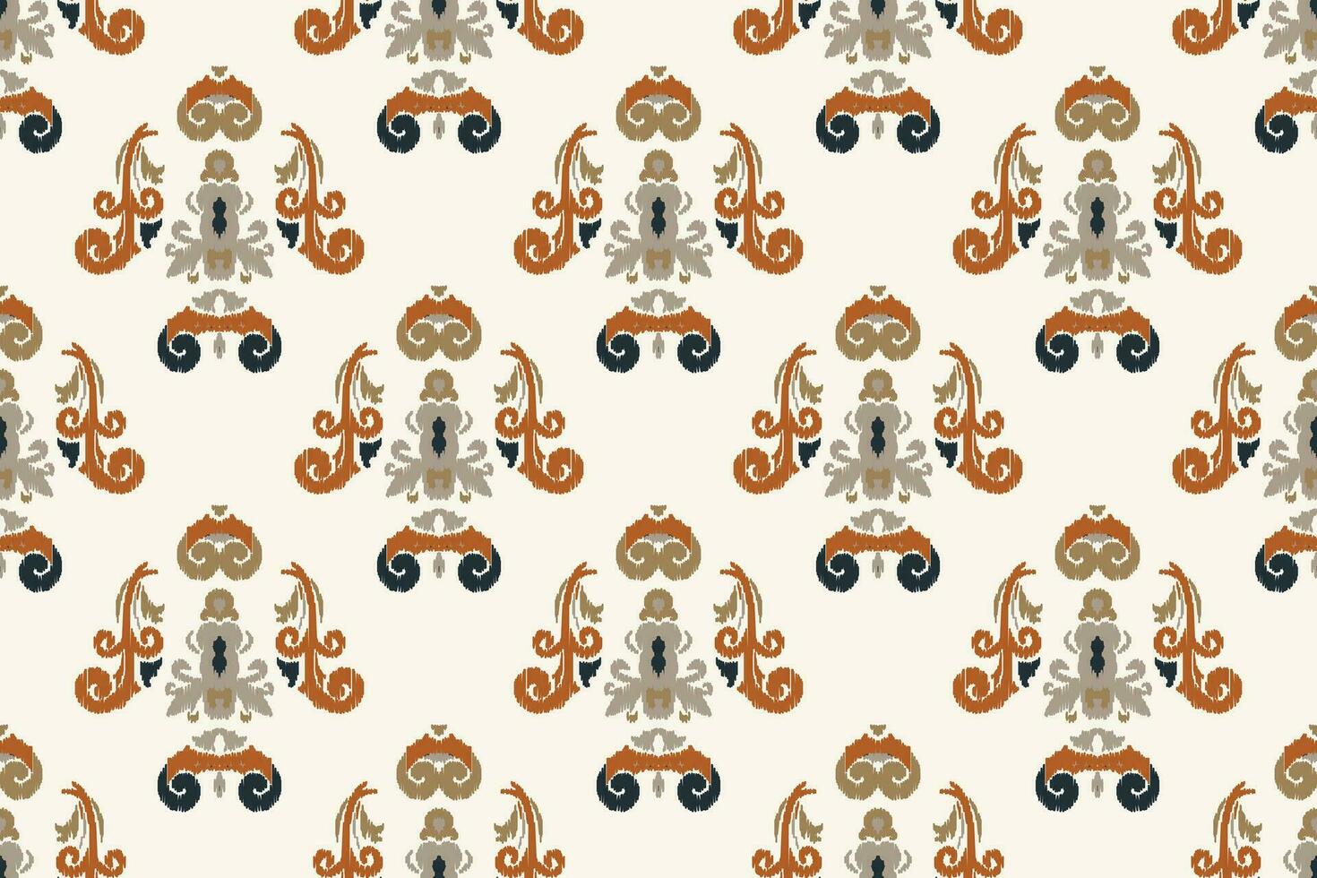Ikat Floral Paisley Embroidery Background. Ikat Chevron Geometric Ethnic Oriental Pattern traditional.aztec Style Abstract Vector illustration.design for Texture,fabric,clothing,wrapping,sarong.