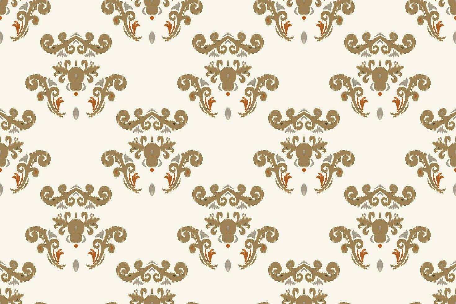 Ikat Floral Paisley Embroidery Background. Ikat Design Geometric Ethnic Oriental Pattern Traditional. Ikat Aztec Style Abstract Design for Print Texture,fabric,saree,sari,carpet. vector