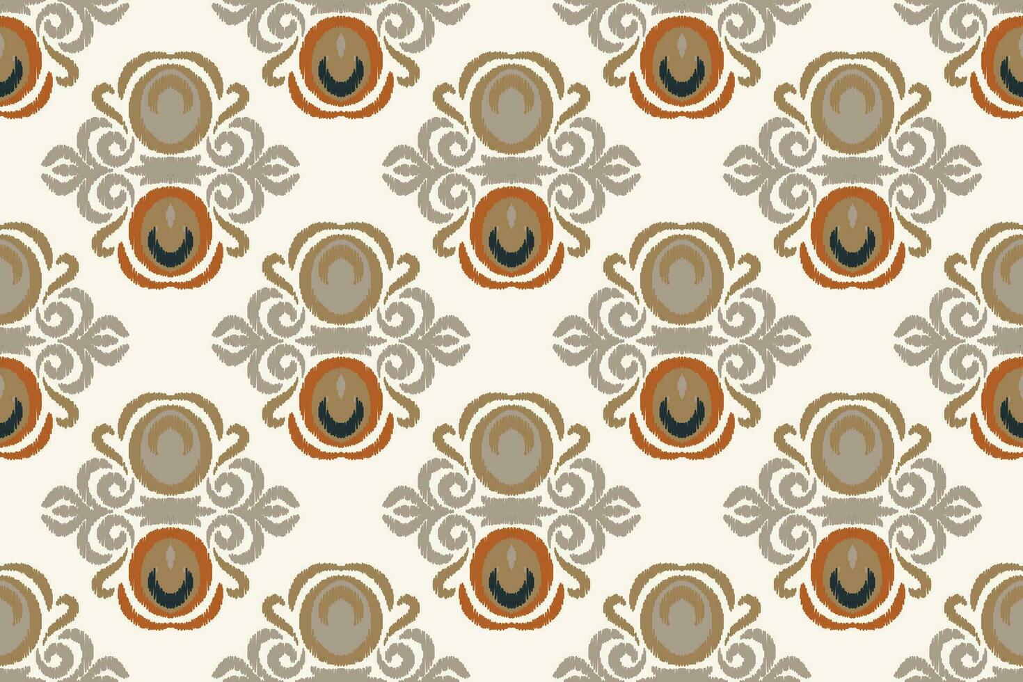 Ikat Floral Paisley Embroidery Background. Ikat Seamless Pattern Geometric Ethnic Oriental Pattern Traditional. Ikat Aztec Style Abstract Design for Print Texture,fabric,saree,sari,carpet. vector