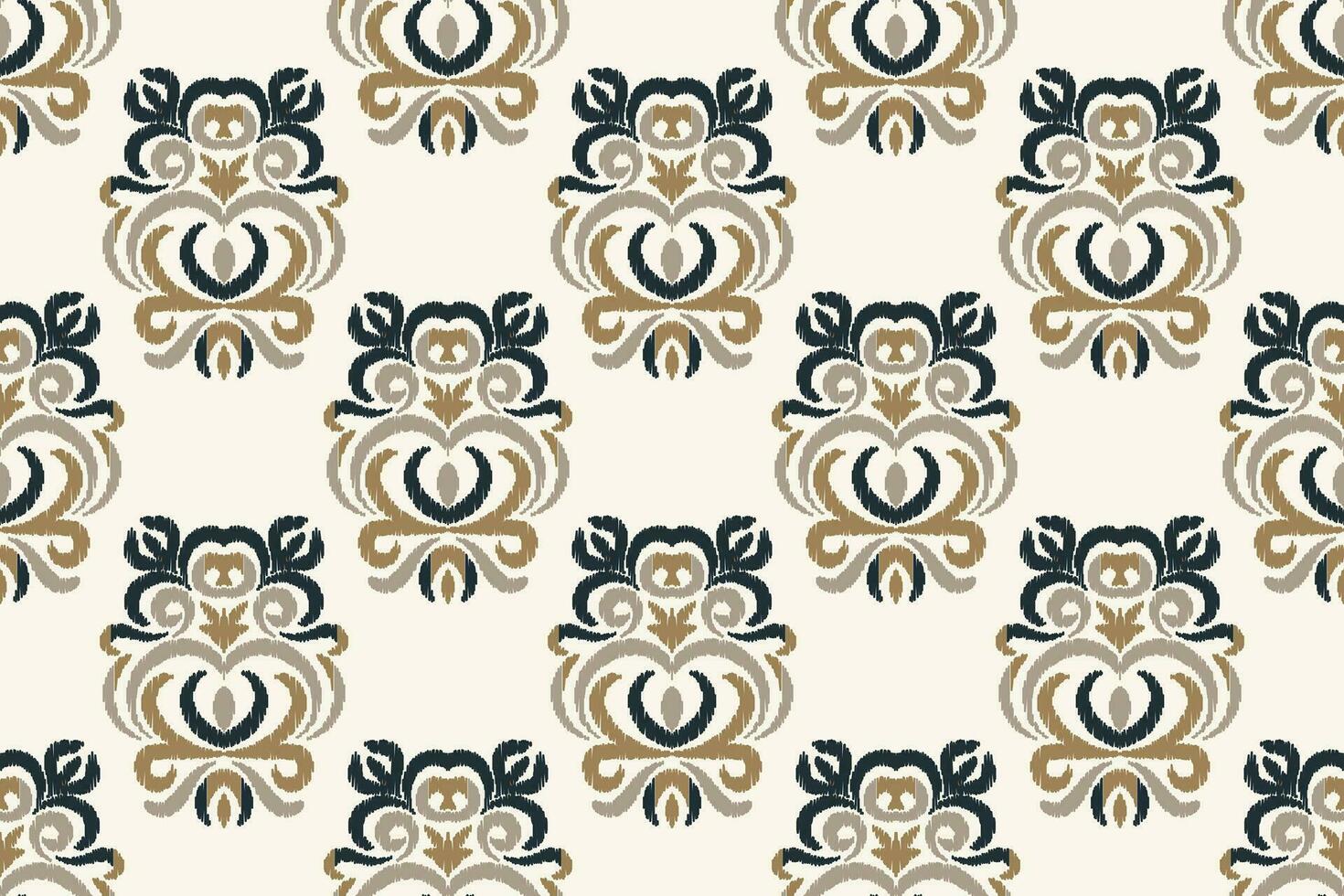 Ikat Damask Paisley Embroidery Background. Ikat Texture Geometric Ethnic Oriental Pattern Traditional. Ikat Aztec Style Abstract Design for Print Texture,fabric,saree,sari,carpet. vector