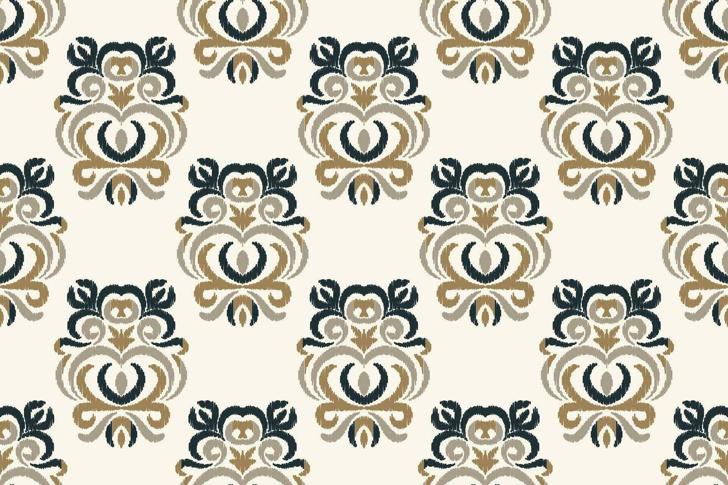 Ikat Damask Paisley Embroidery Background. Ikat Texture Geometric Ethnic Oriental Pattern Traditional. Ikat Aztec Style Abstract Design for Print Texture,fabric,saree,sari,carpet. vector