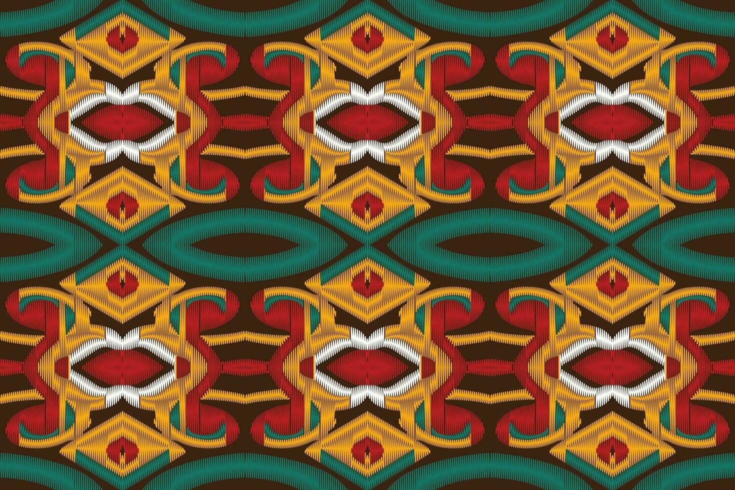 Ikat Floral Paisley Embroidery Background. Ikat Stripe Geometric Ethnic Oriental Pattern Traditional. Ikat Aztec Style Abstract Design for Print Texture,fabric,saree,sari,carpet. vector