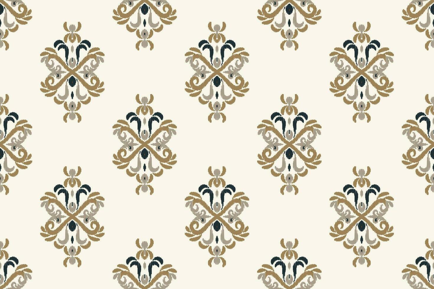 ikat floral cachemir bordado antecedentes. ikat diamante geométrico étnico oriental modelo tradicional. ikat azteca estilo resumen diseño para impresión textura,tela,sari,sari,alfombra. vector