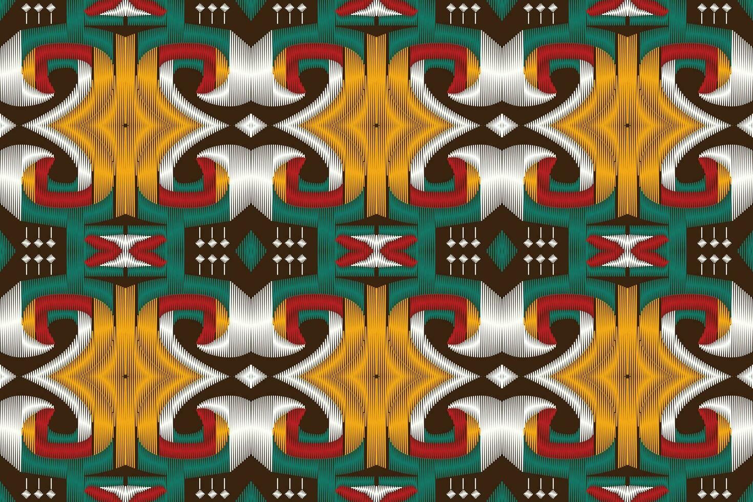 Ikat Damask Paisley Embroidery Background. Ikat Seamless Geometric Ethnic Oriental Pattern Traditional. Ikat Aztec Style Abstract Design for Print Texture,fabric,saree,sari,carpet. vector