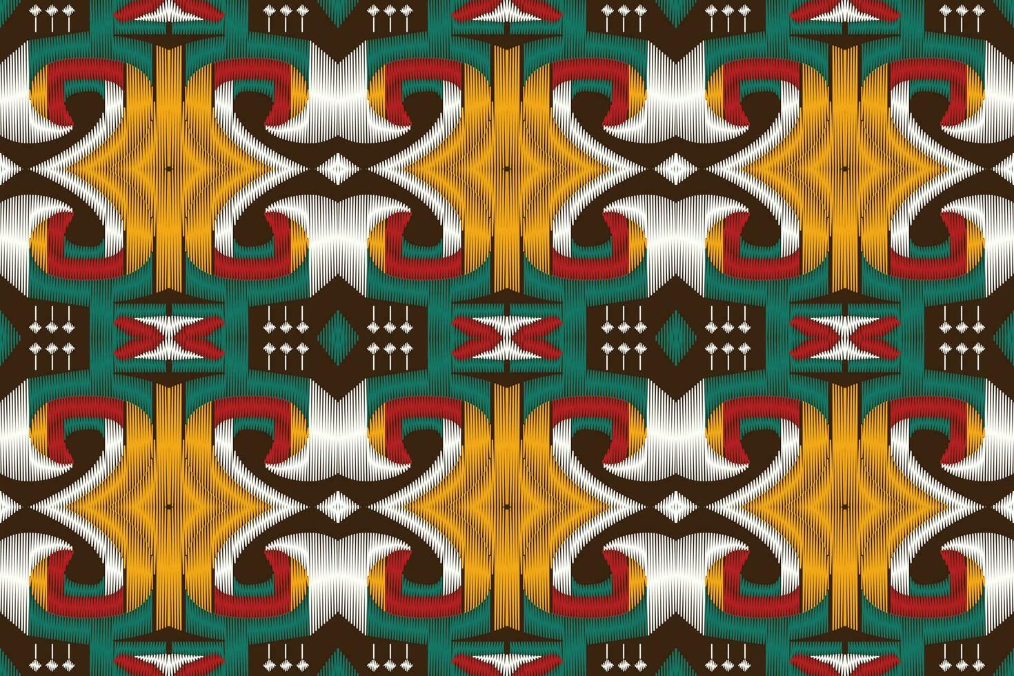 ikat damasco cachemir bordado antecedentes. ikat sin costura geométrico étnico oriental modelo tradicional. ikat azteca estilo resumen diseño para impresión textura,tela,sari,sari,alfombra. vector