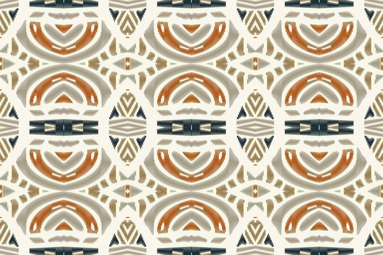 Ikat Damask Paisley Embroidery Background. Ikat Seamless Pattern Geometric Ethnic Oriental Pattern Traditional. Ikat Aztec Style Abstract Design for Print Texture,fabric,saree,sari,carpet. vector