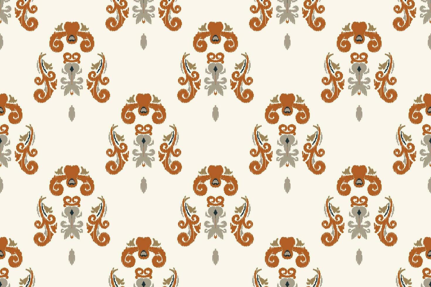 Ikat Floral Paisley Embroidery Background. Ikat Background Geometric Ethnic Oriental Pattern Traditional. Ikat Aztec Style Abstract Design for Print Texture,fabric,saree,sari,carpet. vector