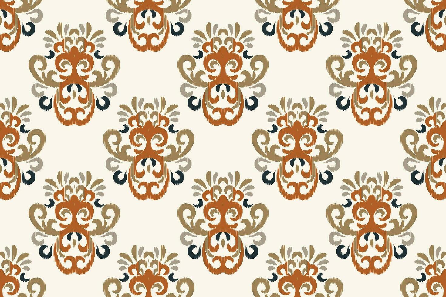 Ikat Damask Paisley Embroidery Background. Ikat Stripes Geometric Ethnic Oriental Pattern traditional.aztec Style Abstract Vector illustration.design for Texture,fabric,clothing,wrapping,sarong.