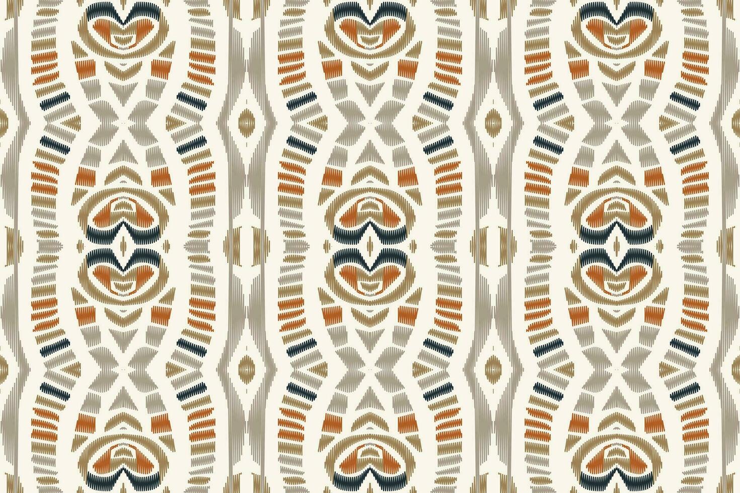 Ikat Damask Paisley Embroidery Background. Ikat Design Geometric Ethnic Oriental Pattern traditional.aztec Style Abstract Vector illustration.design for Texture,fabric,clothing,wrapping,sarong.