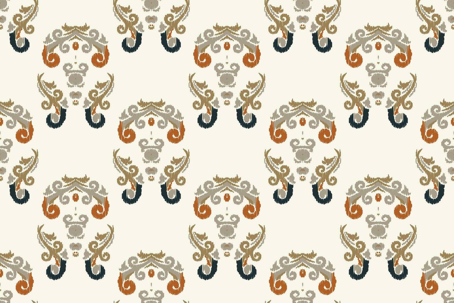 Ikat Floral Paisley Embroidery Background. Ikat Aztec Geometric Ethnic Oriental Pattern Traditional. Ikat Aztec Style Abstract Design for Print Texture,fabric,saree,sari,carpet. vector