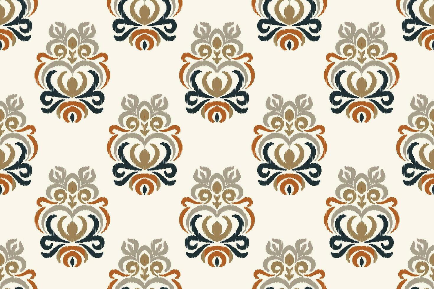 ikat floral cachemir bordado antecedentes. ikat impresión geométrico étnico oriental modelo tradicional.azteca estilo resumen vector ilustración.diseño para textura,tela,ropa,envoltura,pareo.