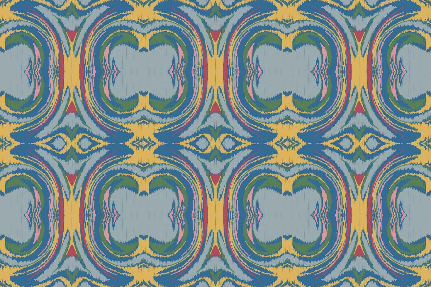 Ikat Damask Paisley Embroidery Background. Ikat Fabric Geometric Ethnic Oriental Pattern Traditional. Ikat Aztec Style Abstract Design for Print Texture,fabric,saree,sari,carpet. vector