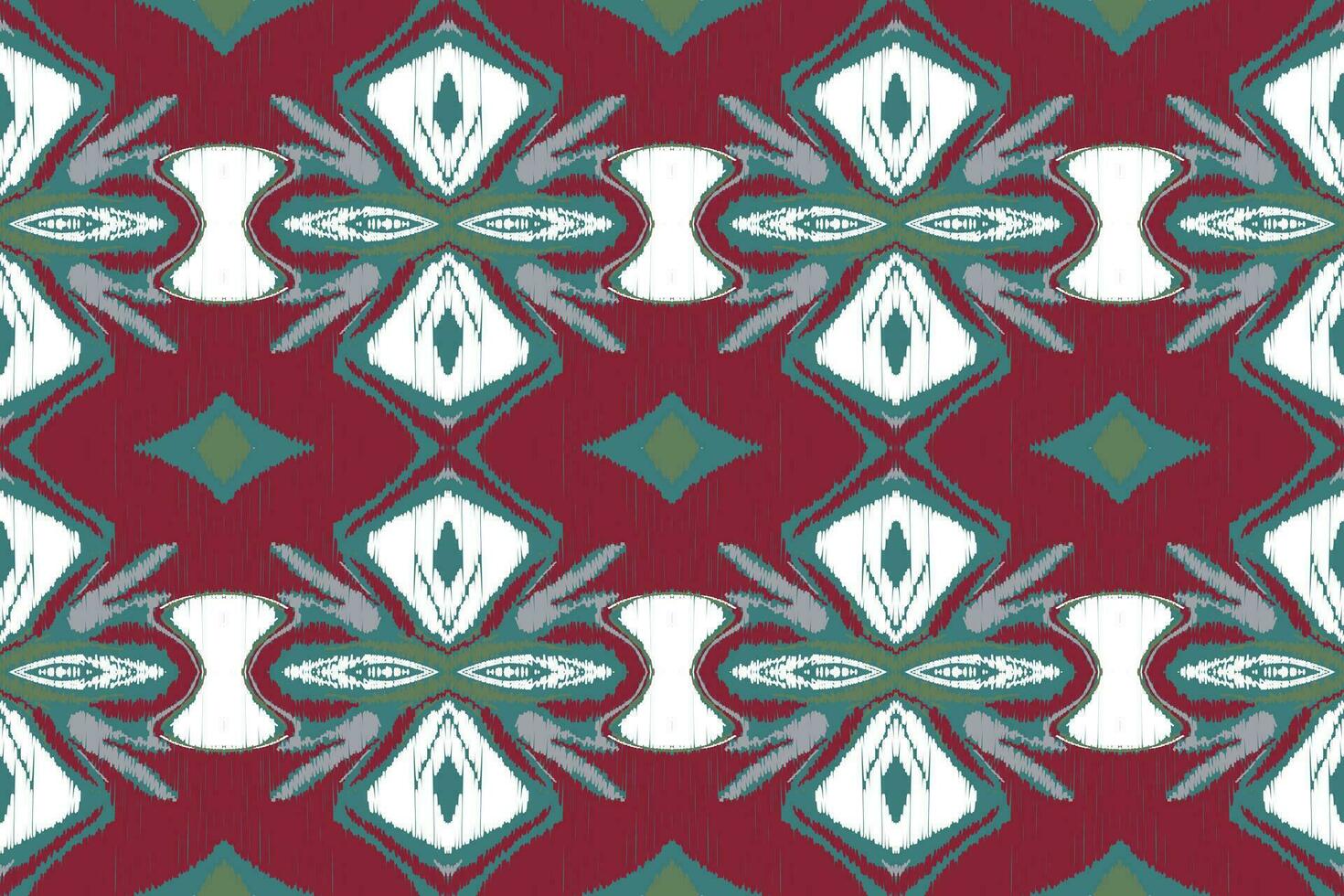 Ikat Floral Paisley Embroidery Background. Ikat Texture Geometric Ethnic Oriental Pattern Traditional. Ikat Aztec Style Abstract Design for Print Texture,fabric,saree,sari,carpet. vector