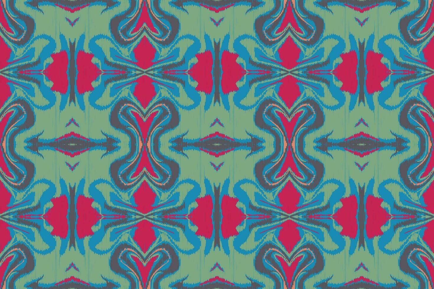 Ikat Damask Paisley Embroidery Background. Ikat Design Geometric Ethnic Oriental Pattern Traditional. Ikat Aztec Style Abstract Design for Print Texture,fabric,saree,sari,carpet. vector