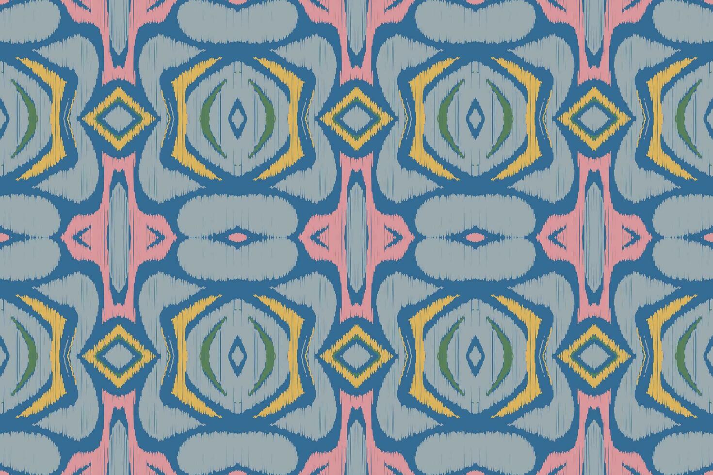 Ikat Damask Paisley Embroidery Background. Ikat Flowers Geometric Ethnic Oriental Pattern Traditional. Ikat Aztec Style Abstract Design for Print Texture,fabric,saree,sari,carpet. vector