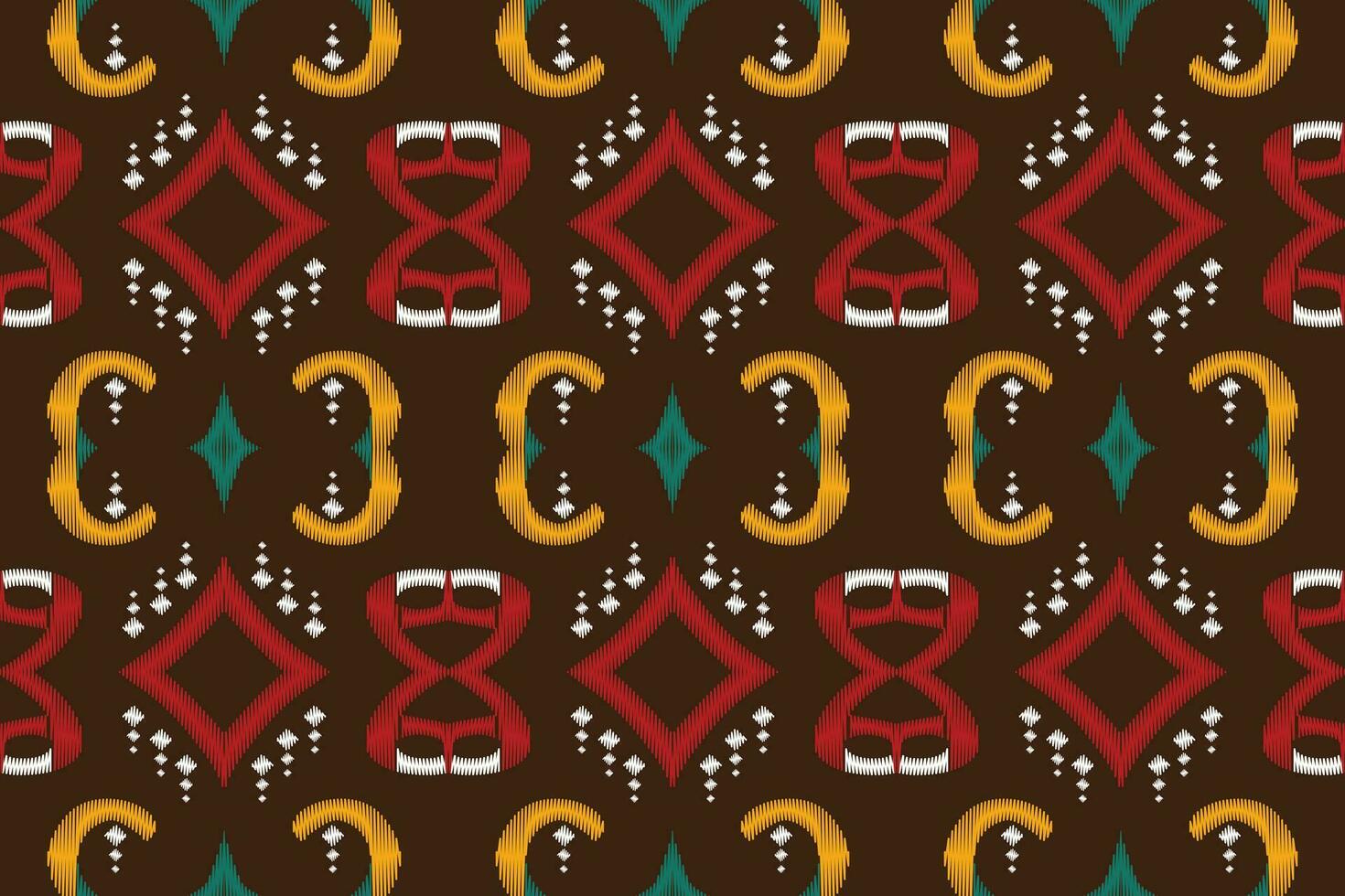 Ikat Floral Paisley Embroidery Background. Ikat Flowers Geometric Ethnic Oriental Pattern Traditional. Ikat Aztec Style Abstract Design for Print Texture,fabric,saree,sari,carpet. vector
