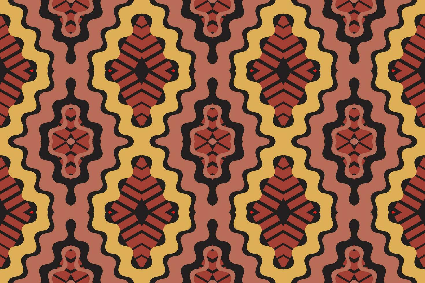 Ikat Damask Paisley Embroidery Background. Ikat Frame Geometric Ethnic Oriental Pattern traditional.aztec Style Abstract Vector illustration.design for Texture,fabric,clothing,wrapping,sarong.