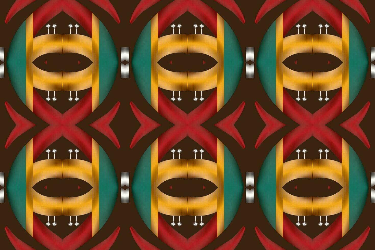 Ikat Floral Paisley Embroidery Background. Ikat Fabric Geometric Ethnic Oriental Pattern Traditional. Ikat Aztec Style Abstract Design for Print Texture,fabric,saree,sari,carpet. vector