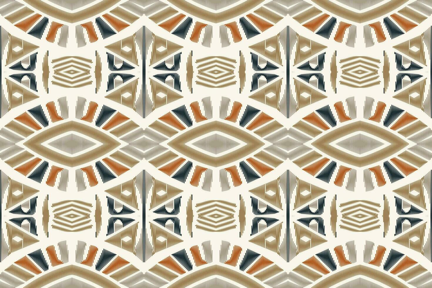 Ikat Floral Paisley Embroidery Background. Ikat Print Geometric Ethnic Oriental Pattern Traditional. Ikat Aztec Style Abstract Design for Print Texture,fabric,saree,sari,carpet. vector