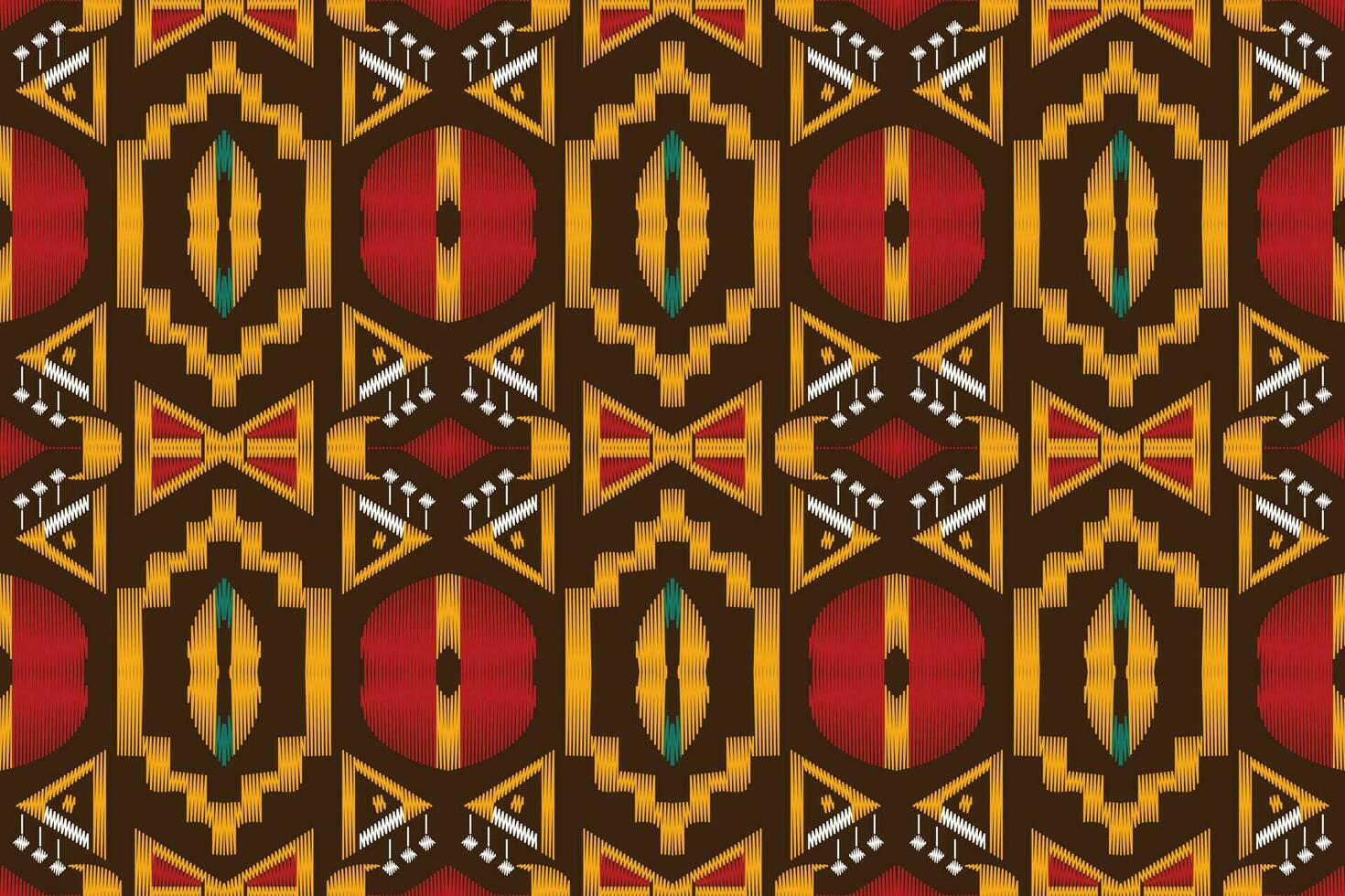 Ikat Floral Paisley Embroidery Background. Ikat Flower Geometric Ethnic Oriental Pattern traditional.aztec Style Abstract Vector illustration.design for Texture,fabric,clothing,wrapping,sarong.