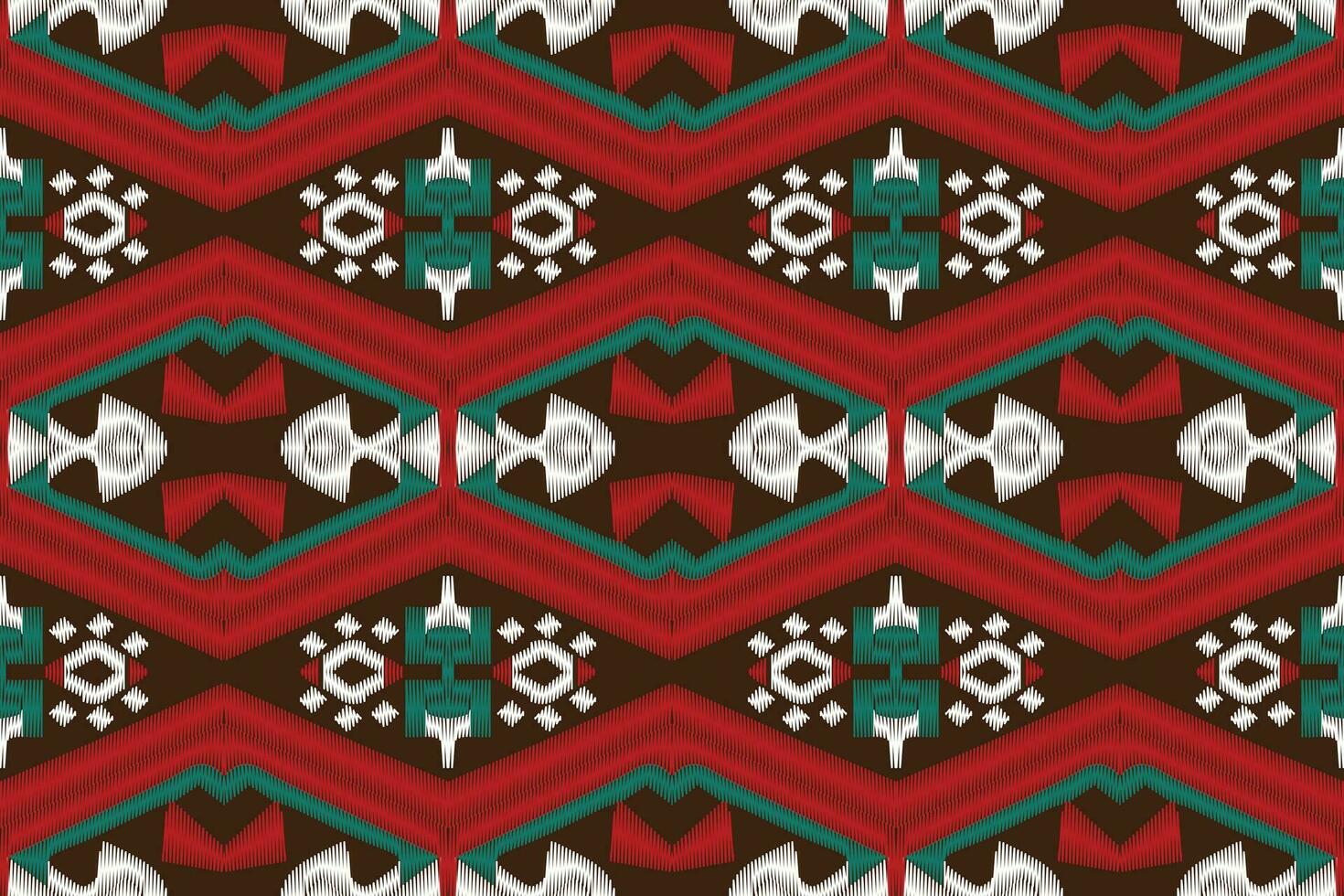 Ikat Damask Paisley Embroidery Background. Ikat Seamless Pattern Geometric Ethnic Oriental Pattern Traditional. Ikat Aztec Style Abstract Design for Print Texture,fabric,saree,sari,carpet. vector