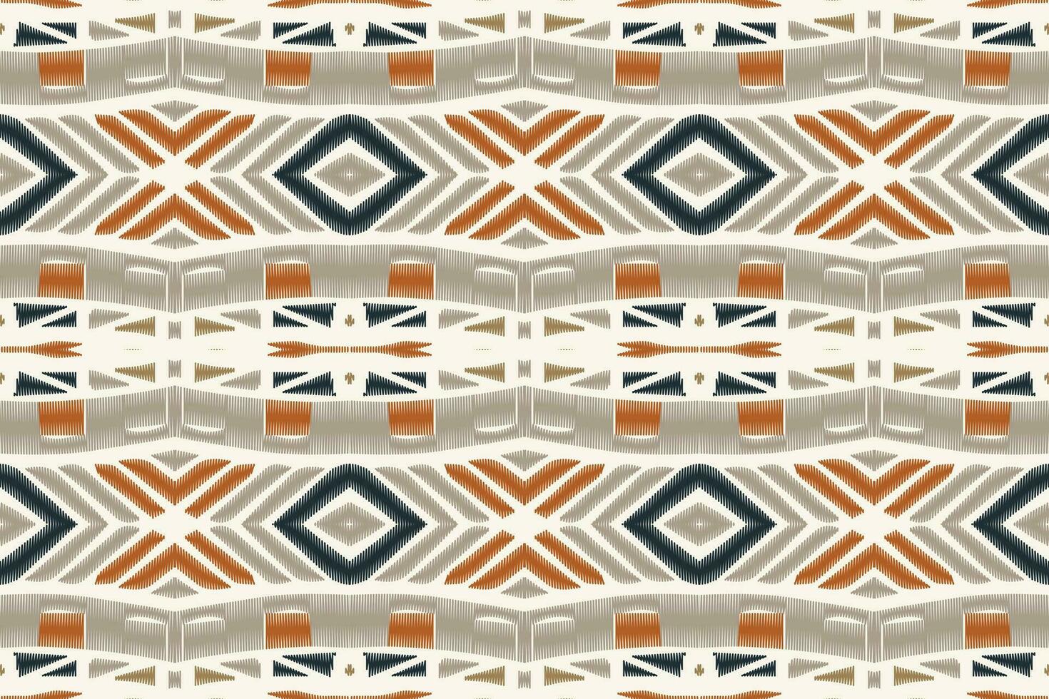 Ikat Floral Paisley Embroidery Background. Ikat Seamless Pattern Geometric Ethnic Oriental Pattern Traditional. Ikat Aztec Style Abstract Design for Print Texture,fabric,saree,sari,carpet. vector