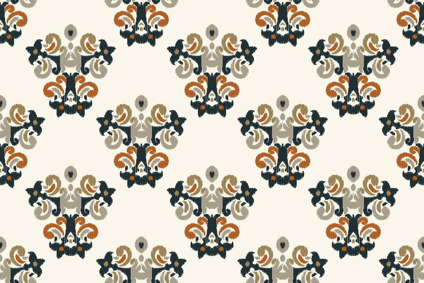 Ikat Damask Paisley Embroidery Background. Ikat Prints Geometric Ethnic Oriental Pattern Traditional. Ikat Aztec Style Abstract Design for Print Texture,fabric,saree,sari,carpet. vector