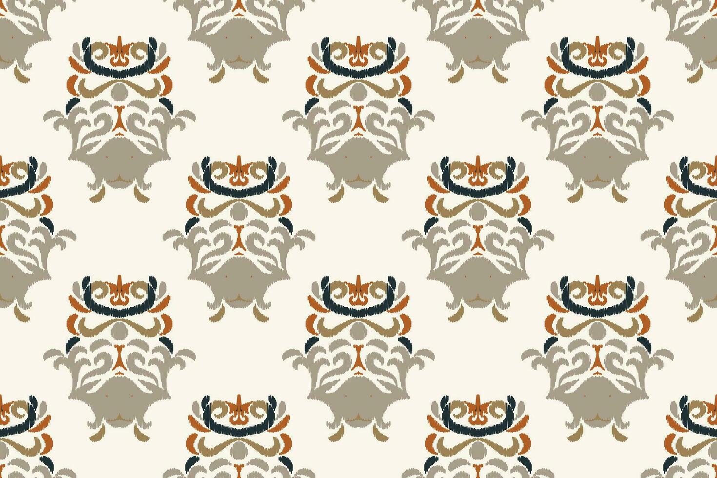 Ikat Damask Paisley Embroidery Background. Ikat Chevron Geometric Ethnic Oriental Pattern Traditional. Ikat Aztec Style Abstract Design for Print Texture,fabric,saree,sari,carpet. vector