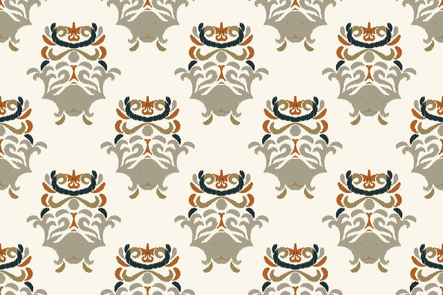 Ikat Damask Paisley Embroidery Background. Ikat Chevron Geometric Ethnic Oriental Pattern Traditional. Ikat Aztec Style Abstract Design for Print Texture,fabric,saree,sari,carpet. vector