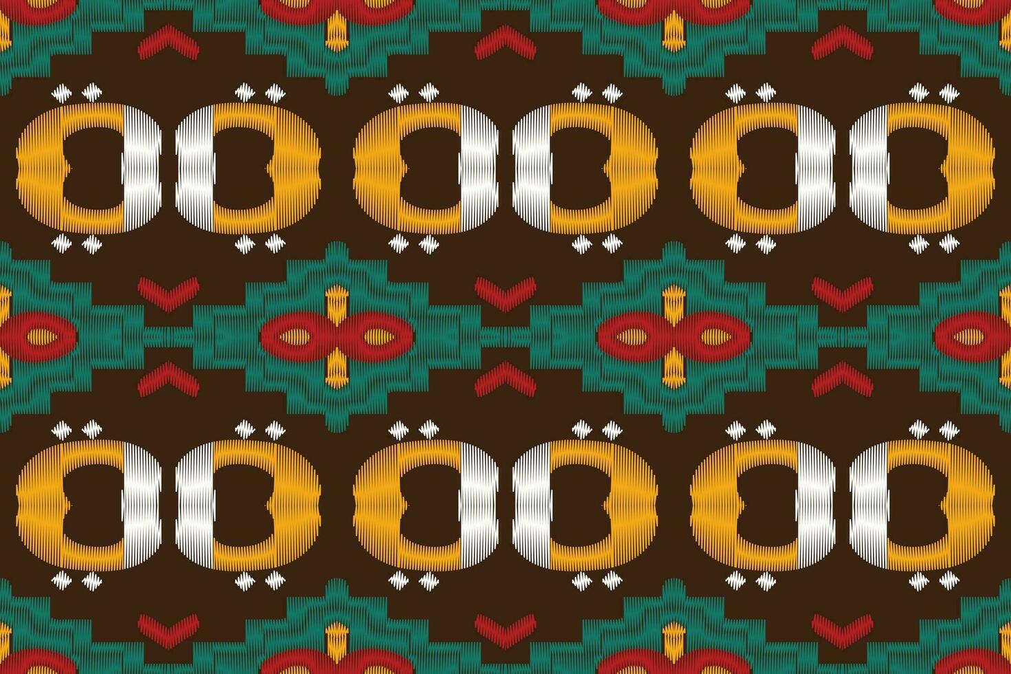 Ikat Damask Paisley Embroidery Background. Ikat Vector Geometric Ethnic Oriental Pattern traditional.aztec Style Abstract Vector illustration.design for Texture,fabric,clothing,wrapping,sarong.