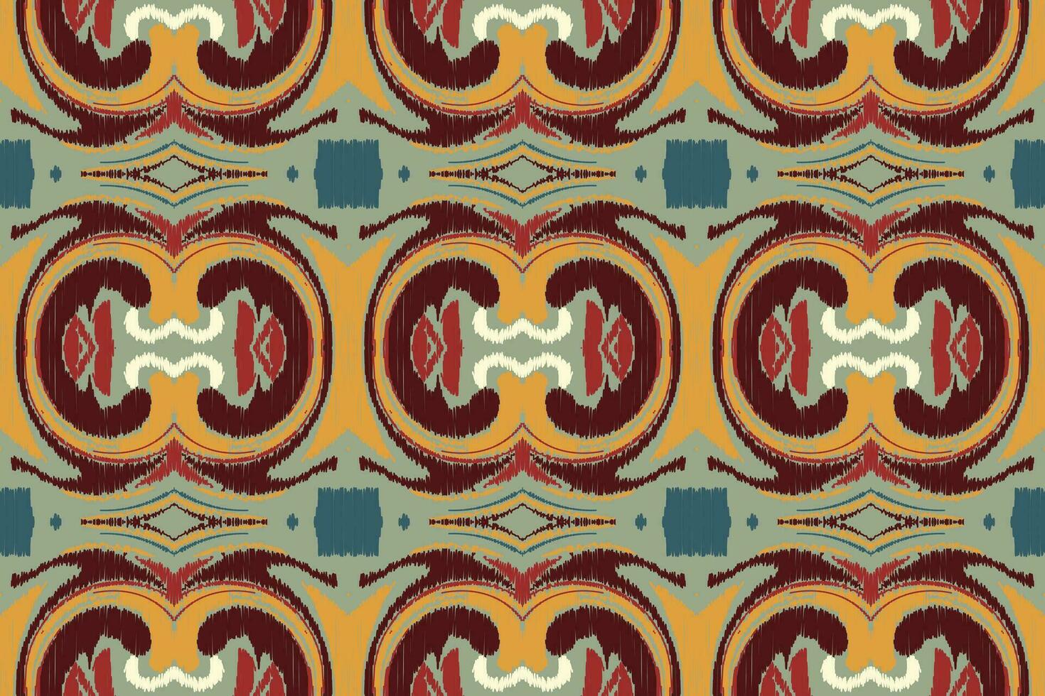 Ikat Floral Paisley Embroidery Background. Ikat Floral Geometric Ethnic Oriental Pattern Traditional. Ikat Aztec Style Abstract Design for Print Texture,fabric,saree,sari,carpet. vector