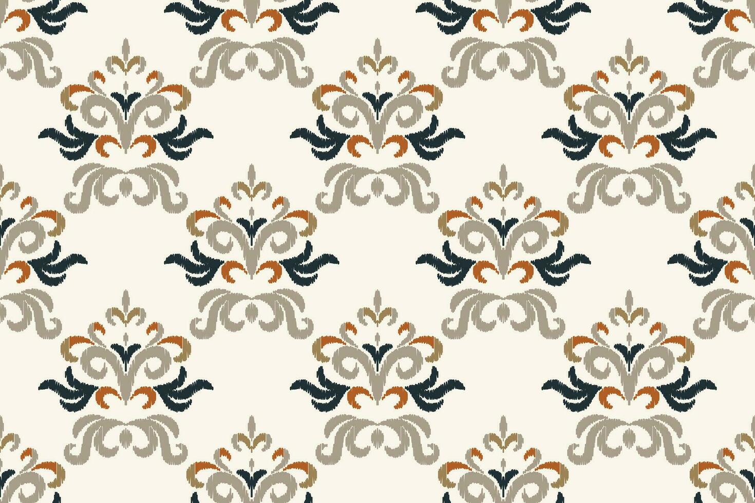 Ikat Damask Paisley Embroidery Background. Ikat Diamond Geometric Ethnic Oriental Pattern Traditional. Ikat Aztec Style Abstract Design for Print Texture,fabric,saree,sari,carpet. vector