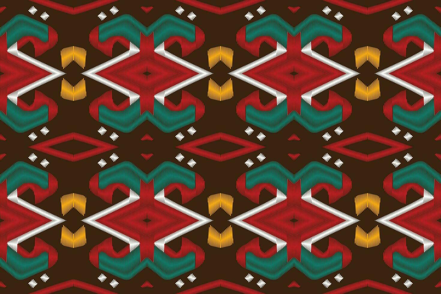 Ikat Damask Paisley Embroidery Background. Ikat Stripes Geometric Ethnic Oriental Pattern traditional.aztec Style Abstract Vector illustration.design for Texture,fabric,clothing,wrapping,sarong.