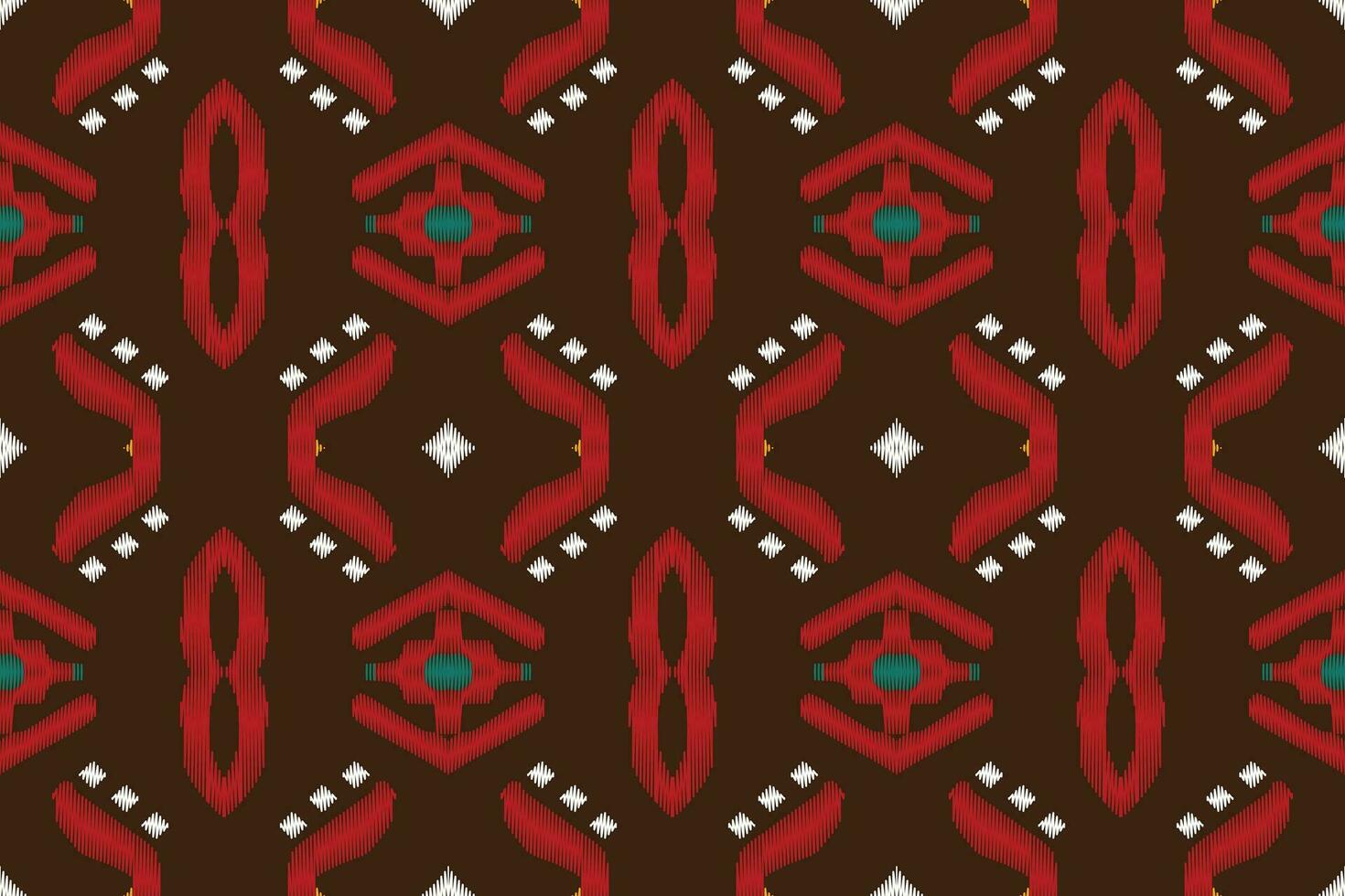 Ikat Damask Paisley Embroidery Background. Ikat Floral Geometric Ethnic Oriental Pattern traditional.aztec Style Abstract Vector illustration.design for Texture,fabric,clothing,wrapping,sarong.
