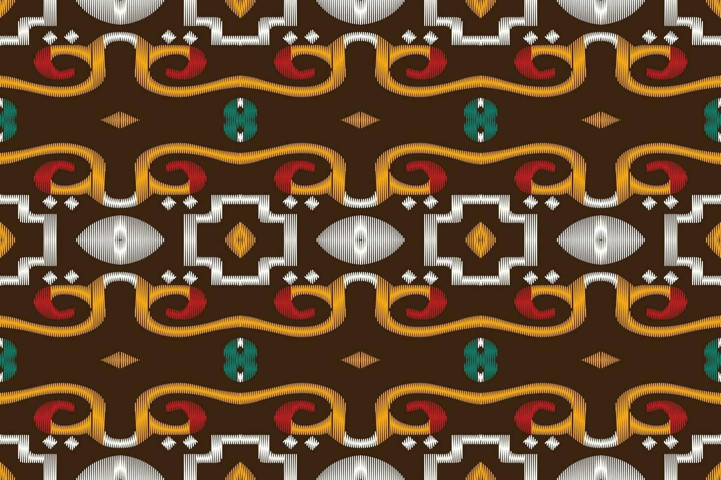 Ikat Floral Paisley Embroidery Background. Ikat Frame Geometric Ethnic Oriental Pattern Traditional. Ikat Aztec Style Abstract Design for Print Texture,fabric,saree,sari,carpet. vector