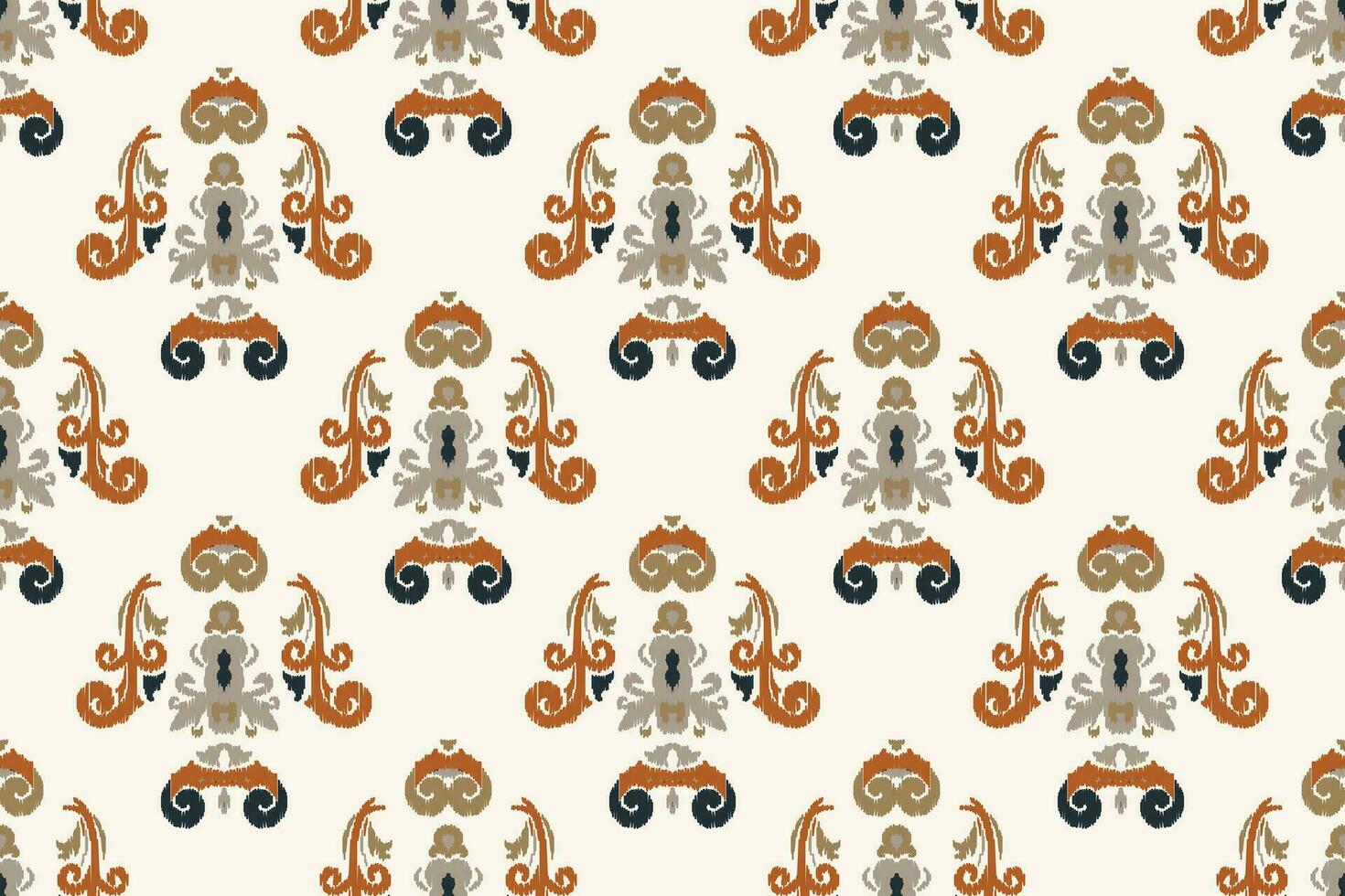 Ikat Floral Paisley Embroidery Background. Ikat Chevron Geometric Ethnic Oriental Pattern traditional.aztec Style Abstract Vector illustration.design for Texture,fabric,clothing,wrapping,sarong.