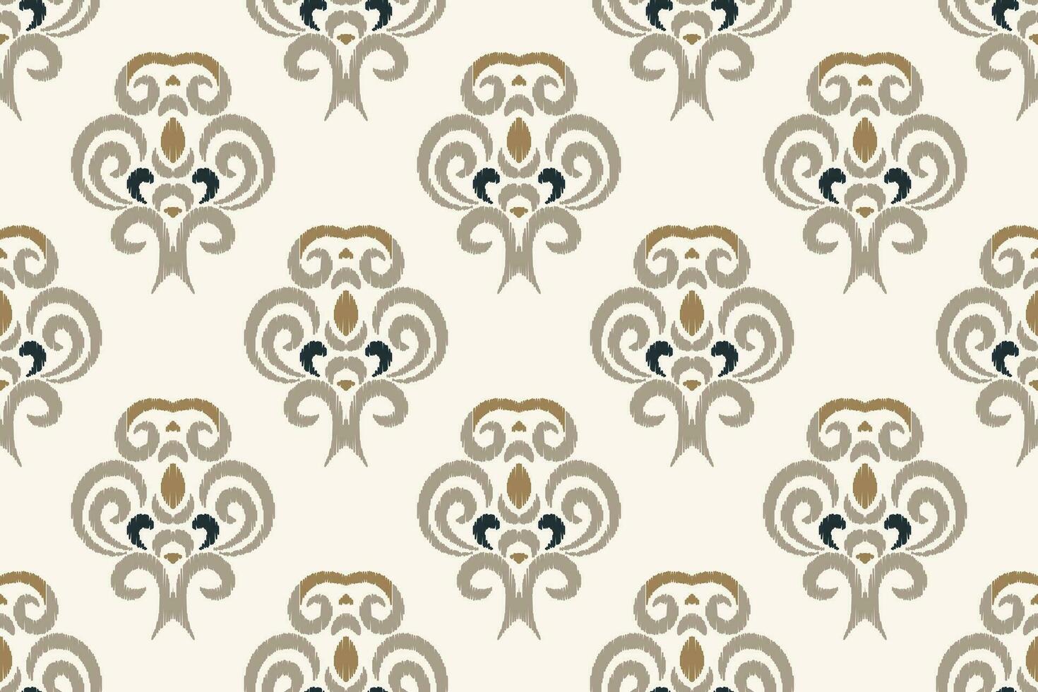 Ikat Floral Paisley Embroidery Background. Ikat Fabric Geometric Ethnic Oriental Pattern Traditional. Ikat Aztec Style Abstract Design for Print Texture,fabric,saree,sari,carpet. vector