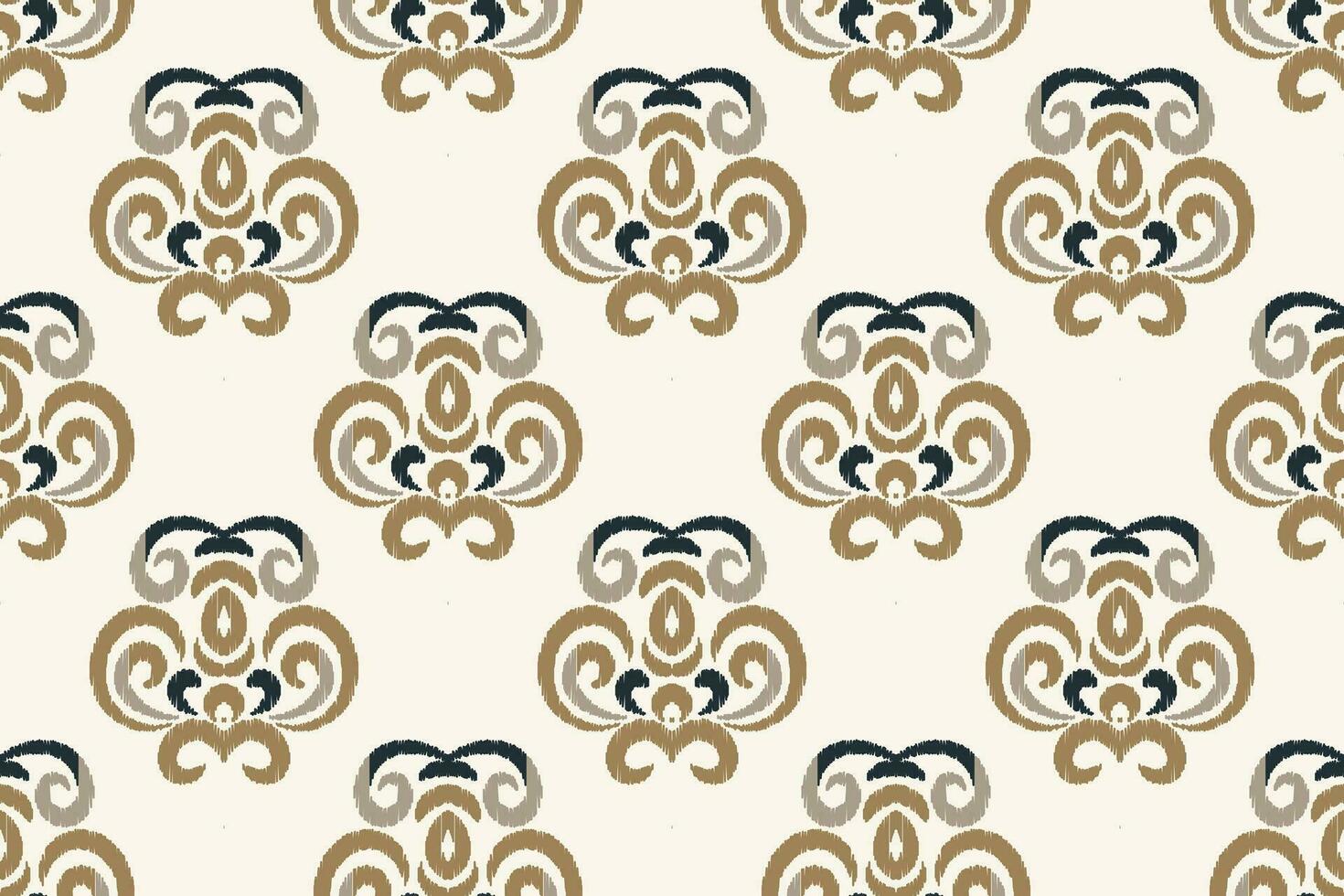 Ikat Floral Paisley Embroidery Background. Ikat Pattern Geometric Ethnic Oriental Pattern Traditional. Ikat Aztec Style Abstract Design for Print Texture,fabric,saree,sari,carpet. vector