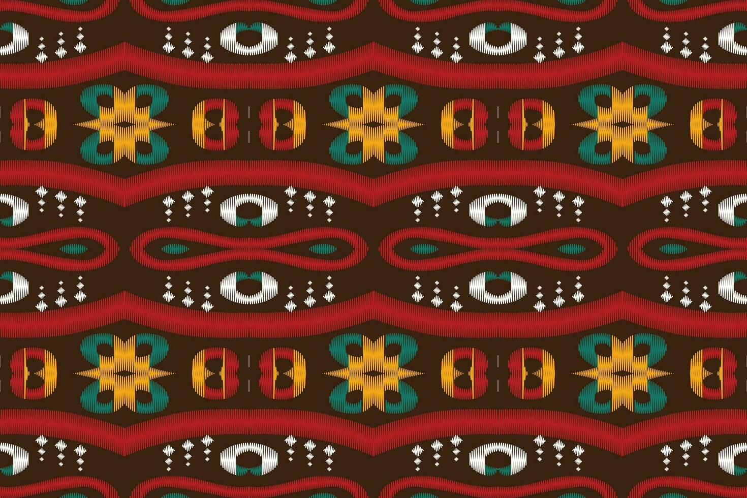 Ikat Damask Paisley Embroidery Background. Ikat Prints Geometric Ethnic Oriental Pattern traditional.aztec Style Abstract Vector illustration.design for Texture,fabric,clothing,wrapping,sarong.