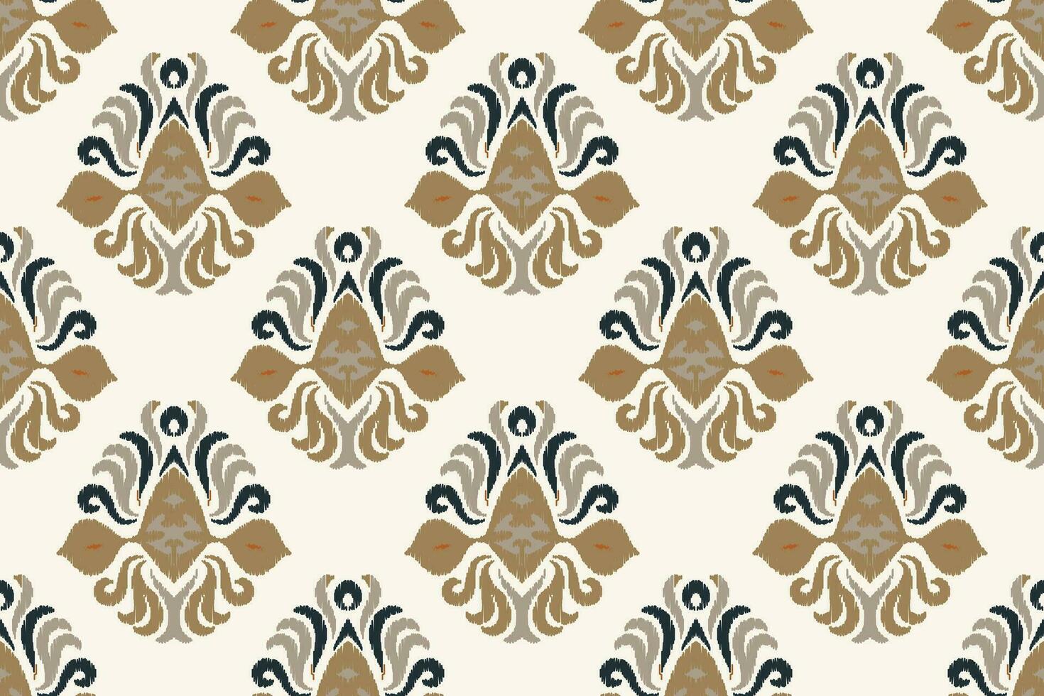 Ikat Damask Paisley Embroidery Background. Ikat Frame Geometric Ethnic Oriental Pattern Traditional. Ikat Aztec Style Abstract Design for Print Texture,fabric,saree,sari,carpet. vector