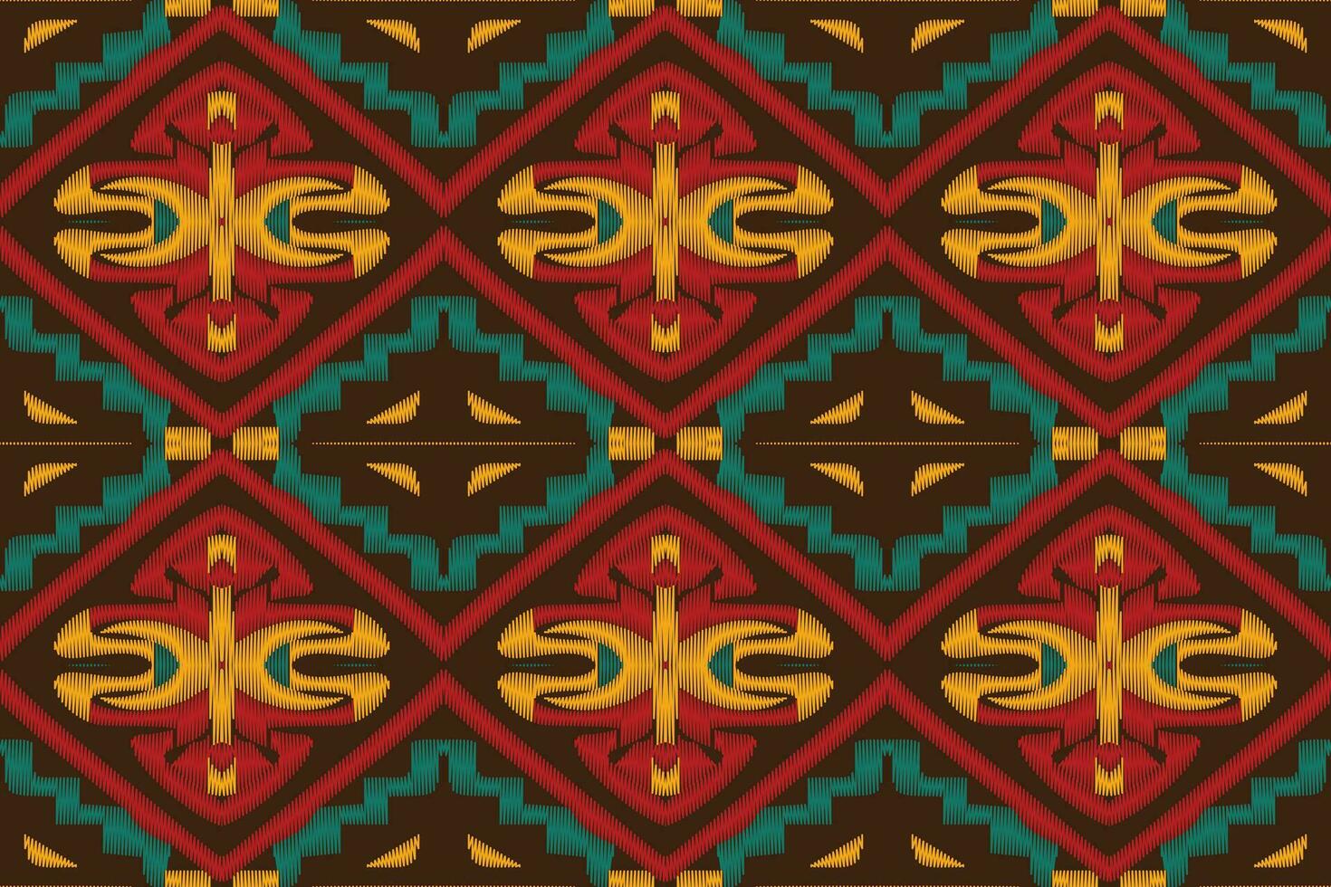 ikat damasco cachemir bordado antecedentes. ikat damasco geométrico étnico oriental modelo tradicional.azteca estilo resumen vector ilustración.diseño para textura,tela,ropa,envoltura,pareo.