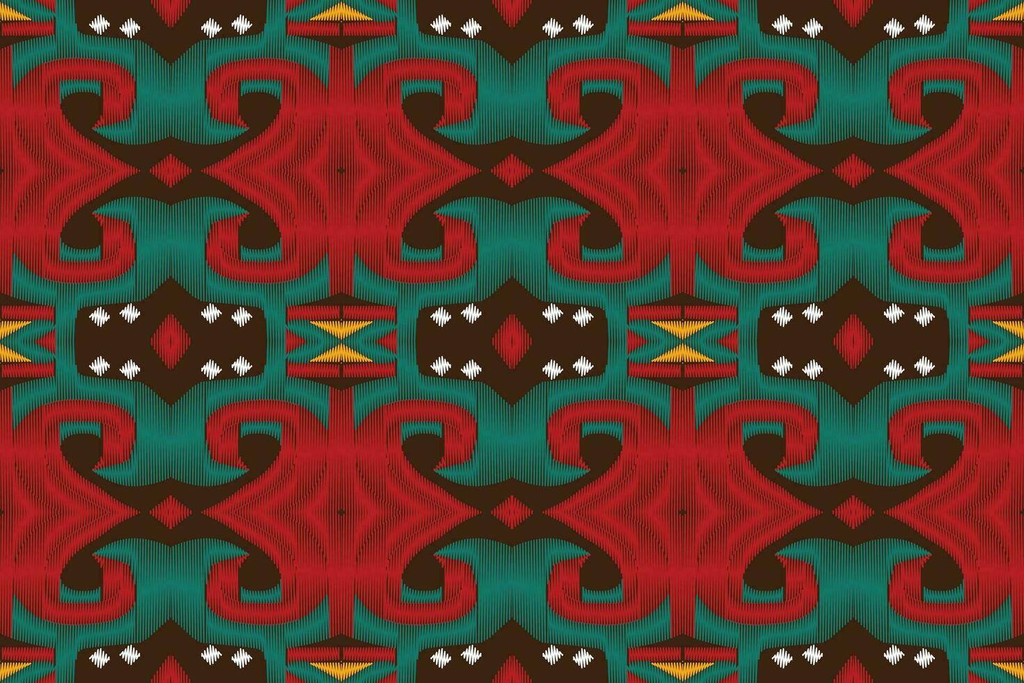 Ikat Damask Paisley Embroidery Background. Ikat Pattern Geometric Ethnic Oriental Pattern traditional.aztec Style Abstract Vector illustration.design for Texture,fabric,clothing,wrapping,sarong.
